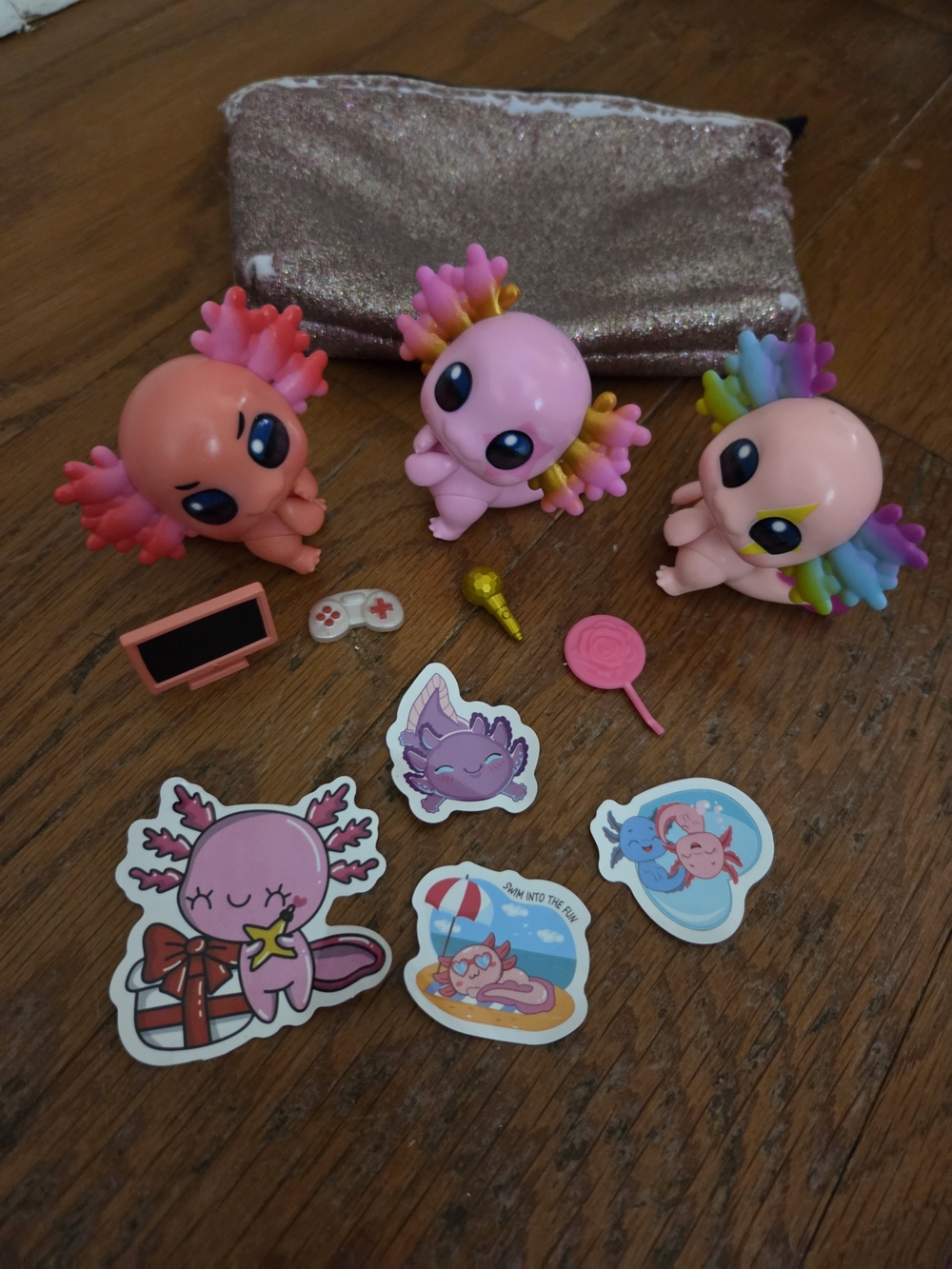 Axolotl Surprise Mini Figures Playset - Pink Collectible Trio with Accessories